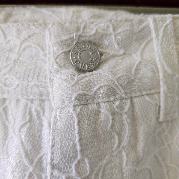 Vintage Guess By Marciano Set, Crop Jacket Jeans With Lace Embroidered Size M 31 - Picture 5 of 9